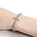 kintao Womens Cross Bracelet Link Bracelet for Women Cubic Zirconia Inlay Silver