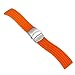 SCASTOE Waterproof Men's Silicone Rubber Watch Wristwatch Strap Band Replacement 18-24mm (Orange, 20)