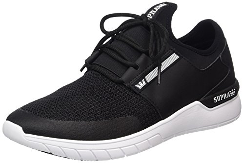 SUPRA Flow Run Skate Shoe, Black/Black/White, 12 Regular US