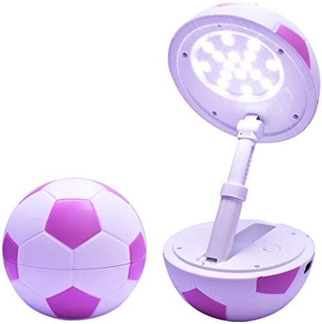 Desk Lamp Children football kids Dimmable Table Lamp bedroom Bedside LED Baby NightLight Reading Lights USB Charger Port. 2 Level Brightness. (pink)