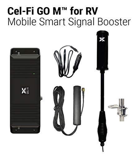 Cel-Fi GO M for RVs | T-Mobile Cell Phone Smart Signal Booster 4G LTE | RV Wideband Antenna and Amplifier Kit | All Carriers with Carrier Switching | Multiuser Gain Up to 70 dB