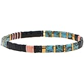 ZEBRAGO Tile Bracelet Multicolor Bohemian Style Japan Miyuki bead Elastic Bracelet for Women Girls