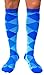 Compression Socks (1 pair) for Women & Men - Easywear Series - Best Graduated Athletic Fit for Running, Nurses, Flight Travel, & Maternity Pregnancy - Boost Stamina & Recovery (Blue Argyle, L/XL)