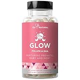Glow Prenatal Vitamins + Folate & DHA - Nurturing Pregnancy Multivitamin for Healthy Baby and Mom - Folic Acid, Ginger, Zinc, Iron - 60 Mini Vegetarian Soft Capsules