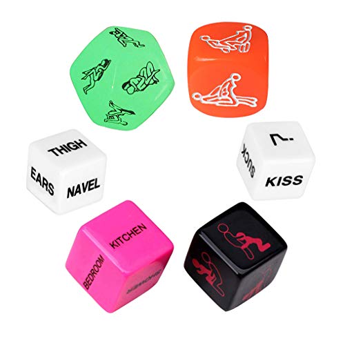 Funny and Romantic Role Playing Dice Game Set of 6,Novelty Gift for Honeymoon bacherette Party,Him and Her, Bridal Shower, Groom Roast,Newlyweds, Wedding, Anniversary, Marriage New 2019