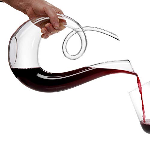 Wine Enthusiast Lead-Free Crystal Art Series Treble Wine Decanter - Thumbnail 6