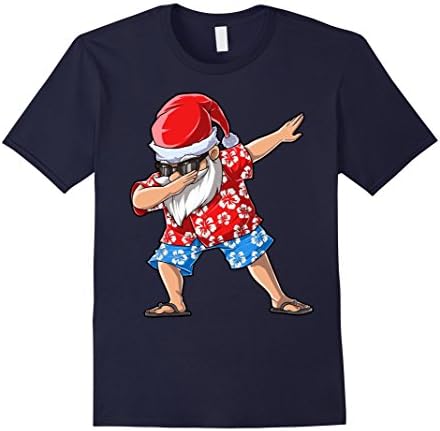 Mens Dabbing Santa T Shirt Hawaiian Claus Christmas Dab Xmas Gift Small Navy