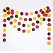 MOWO Glitter Paper Garland Circle Dots Hanging Decor,2.5'' in Diameter,10-feet(Gold Glitter/red/Black,2pc)