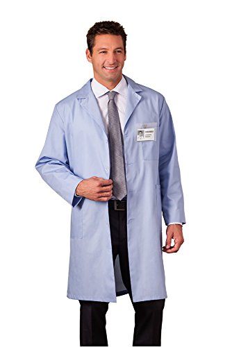 Meta Men's and Women's Unisex 40 Inch Labcoat With Three Outside Pockets And One Inside Pocket (Blue, X-Large Tall)