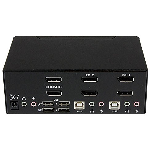 StarTech.com  2 Port Dual DisplayPort USB KVM Switch with Audio & USB 2.0 Hub