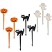 Prextex 72 Pack Plastic Halloween Cupcake Picks Ghost Jack ‘O Lantern and Black Cat Cupcake Toppers