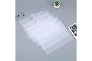 ‌10Pcs A4 Transparent File Folders - Heavy-Duty Plastic Document Organizers, Thick Stackable Design, Assorted Colors for Offi