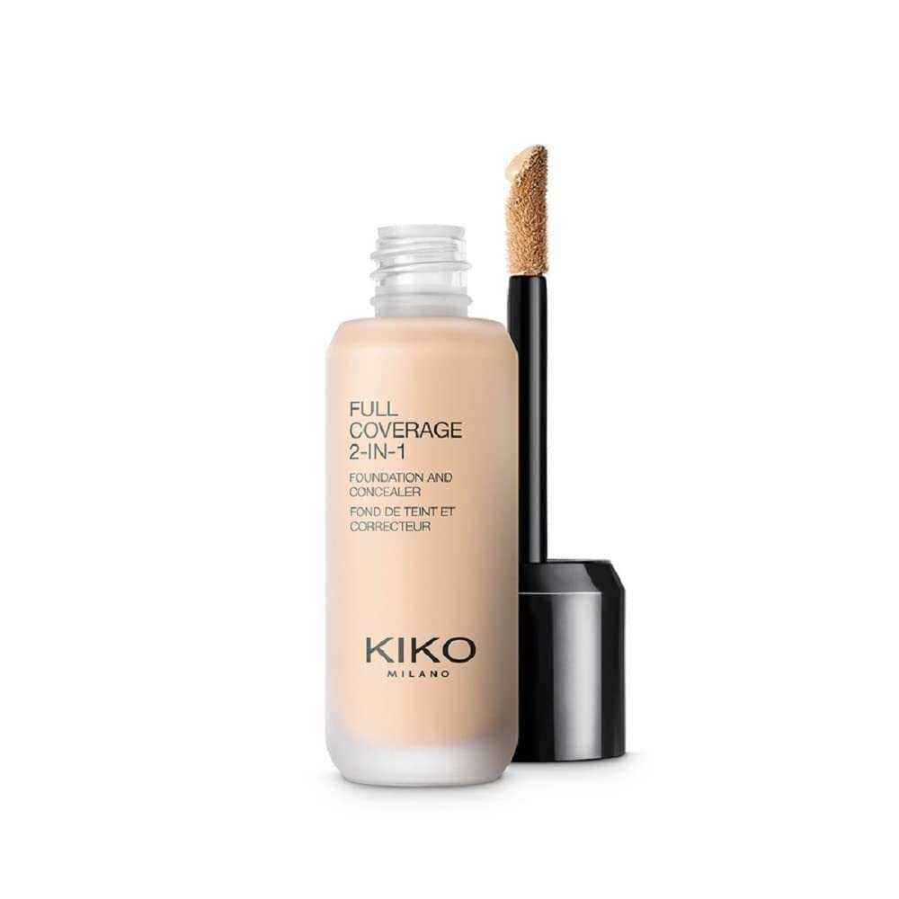 KIKO Milano Full Coverage 2-In-1 Foundation & Concealer 02 - Wr 10 | 2 in 1 foundation and concealer, superior coverage โ image 1