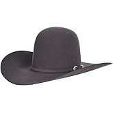American Hat Company Mens 10XSTES45 AHC 10X Self Band 4 1/2` Brim Open Felt 71/2 Steel