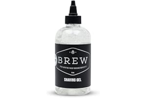 BREW GROOMING Beard Shave Gel – Clear Shaving Gel for Beards – Nutrient-Rich Formula – Provides Smooth Shave – Premium Ingredients – Hops, Barley, Yeast – 8 oz.