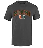 Elite Fan Shop NCAA Men's Miami Hurricanes T Shirt Dark Heather Arch Miami Hurricanes Dark Heather Medium