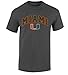 Elite Fan Shop NCAA Men's Miami Hurricanes T Shirt Dark Heather Arch Miami Hurricanes Dark Heather Medium