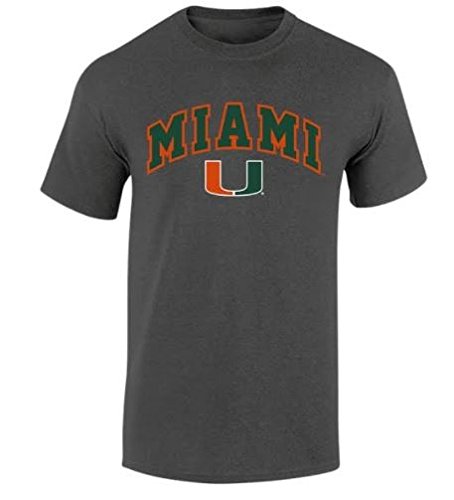 Elite Fan Shop NCAA Miami Hurricanes Mens NCAA T Shirt Dark Heather ArchNCAA T Shirt Dark Heather Arch, Dark Heather, Medium