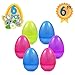 Totem World 6 Jumbo Fillable Plastic Easter Egg Hunt Party Supply Pack - 6-Inch Transparent Glitter Color Plastic Big Egg