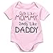 Baby Girls Short Sleeve Cute Like Mommy Smelly Like Daddy Bodysuit