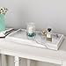 Roomfitters Marble Print Vanity Tray Cosmetic Jewerly Storage Handmade Rectangle Ottoman Catchall Tray,White,Large