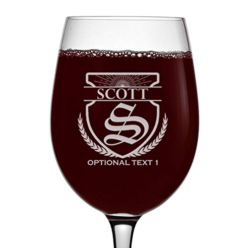 Personalized Etched 16oz Stemmed Wine Glass, Gifts for Women, Customized Engraved Christmas