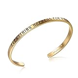 SOLOCUTE Gold Bangle Bracelet Engraved 