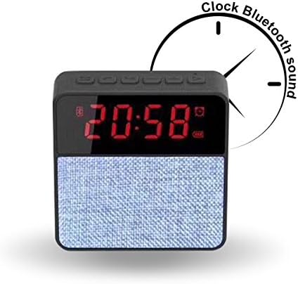 DLciwi Digital Clock Bluetooth Speaker Portable Wireless Speakers with FM Radio TF Card Slot for all Size Smartphone Blue