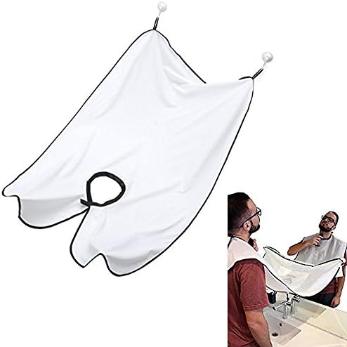 Facelink Beard Catcher Apron Beard Bib Beard Cape for Shaving,Trim Your Beard In Minutes Without The Mess,White