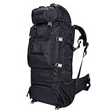 Gonex Tactical Military Molle Backpack 70L, Oxford Waterproof Hiking Camping Backpack 900D Internal-Frame Travel Sports Bag, Free Rain Cover Included