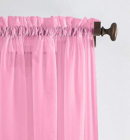Megachest Woven Voile Slot Top Curtain 2 Panels (candy pink, 78" wideX90 drop(W200cmXH228.5cm))