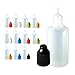 510 Central 30mL LDPE Plastic Thin Tip Dropper Bottles (12 Pack, Multi Color Caps)