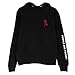 Women Rose Pattern Hoodied Sweatshirt People are Poison Hooded Black Pullover