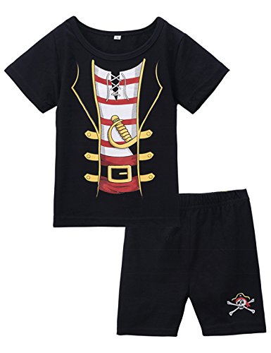 Mombebe Baby Boys' 2 Pieces Pirate Costume Short Set