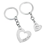 2PCs/Set Big Sis Little Sis Heart Charm Keychain Set Gifts For Sisters