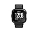amBand Compatible for Fitbit Versa Bands Soft Nylon Sport Strap Replacement Wristband Compatible for Fitbit Versa Fitness Smart Watch - Dark Black