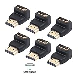 VCE 6-Pack HDMI 90 Degree Male to Female Right Angle Adapter 3D&4K Supported