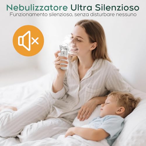 Berrlly Quiet Inhaler for Children and Adults, Portable Inhaler and Inhaler with Fine Mist, Lightweight and Compact, Easy Cleaning, Accessories for the Whole Family, for Home and Travel