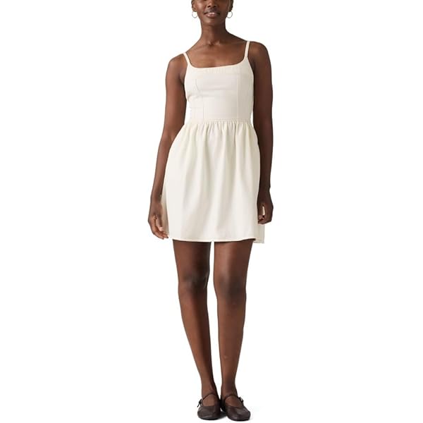 white christmas dresses White Denim Dress for Women main image 1