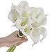 20pcs Calla Lily Bridal Wedding Bouquet head Latex Real Touch Flower Bouquets (Pure white)