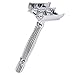 BAILI Long Handle Butterfly Double Edge Safety Razor Wet Shaving Kit Gift for Men Women with Shaving Stand +5 Platinum Swedish Blades BD279L