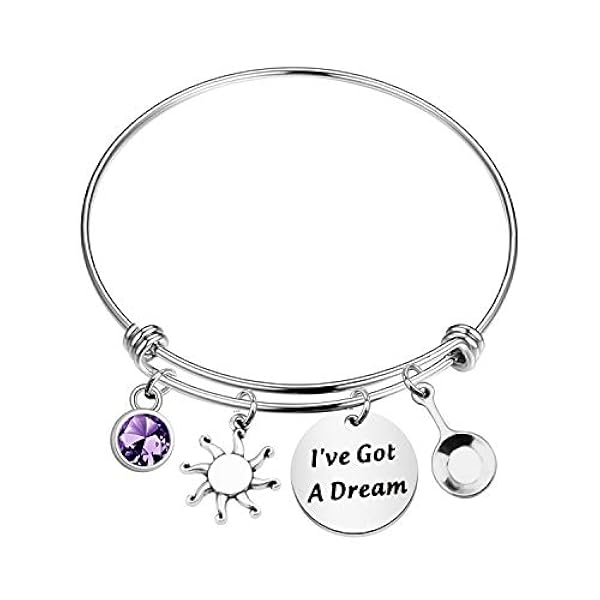 Bauna ラプンツェル ブレスレット インスピレーション 絡まった引用句 バングル I Ve Got A Dream Fairy