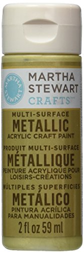 Martha Stewart Crafts Multi-Surface Metallic Acrylic Craft Paint in Assorted Colors (2-Ounce), 32992 Pure Platinum