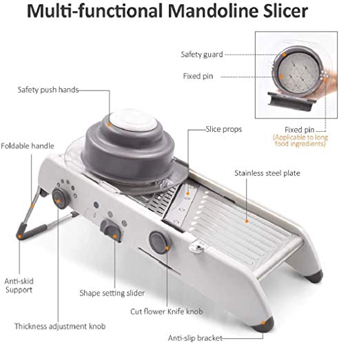 Mandoline Slicer, Vegetable Julienne Adjustable Thickness Premium Quality Stainless Steel Blades Mandoline Cheese Vegetable Grater Veggie Fruit cutter tool
