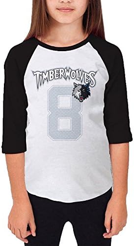 Hotboy19 Youth Girls Minnesota #8 Basketball Palyer Raglan Baseball T Shirt Black Size S