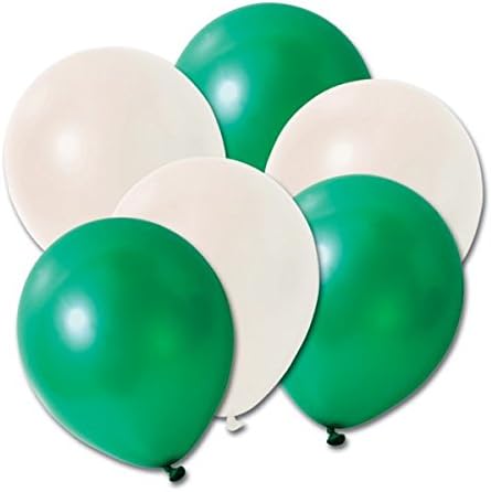 Green/White Balloons (Pack of 20)