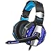 Kootop Stereo Gaming Headset for Xbox one,PS4 PC, Noise Cancelling Over Ear Headphones with Mic,Soft Earmuffs,Bass Surround,LED Light,for Laptop Tablet Phone(Black&Blue)