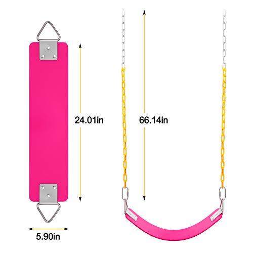 Swing Set, AGPTEK Swing Seat with 66 Inch AntiRust Chains Thermoplastic Coated, Support 250lb