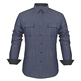 Hasuit Men's Fashion Cowboy Cut Long-Sleeve Button Down Shirt
