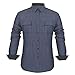 Hasuit Men's Fashion Cowboy Cut Long-Sleeve Button Down Shirt
